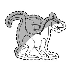 Dragon cartoon icon over white background. vector illustration