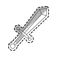 sword weapon icon over white background. vector illustration