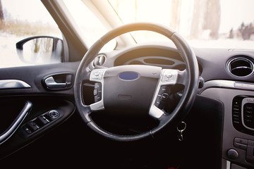 Fototapeta na wymiar New modern car interior