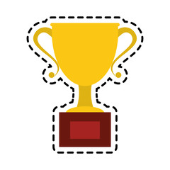 gold trophy icon over white background. colorful design. vector illustration