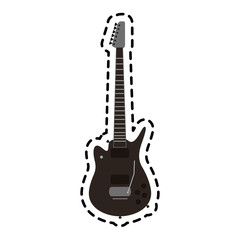 electric guitar icon over white background. colorful design. vector illustration