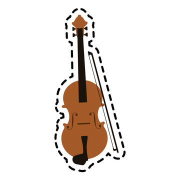 fiddle instrument icon over white background. colorful design. vector illustration