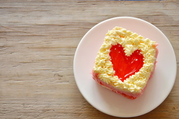 strawberry butter cake decorate red heart for valentine day