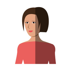 woman wearing casual clothes over white background. colorful design. vector illustration