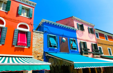 Colorful old houses on the Island Burano