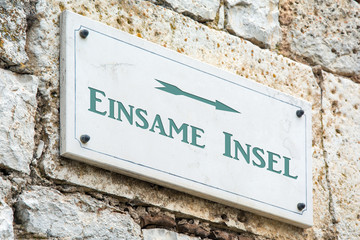 Fototapeta premium Schild 117 - Einsame Insel