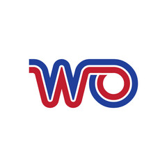 Initial Letter WO Linked Design Logo