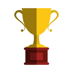 gold trophy icon over white background. colorful design. vector illustration