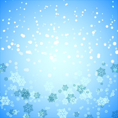 Created snowflake and snow abstract background