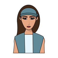 woman wearing casual clothes over white background. colorful design. vector illustration