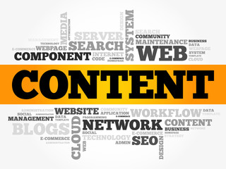 Content word cloud, technology business concept background