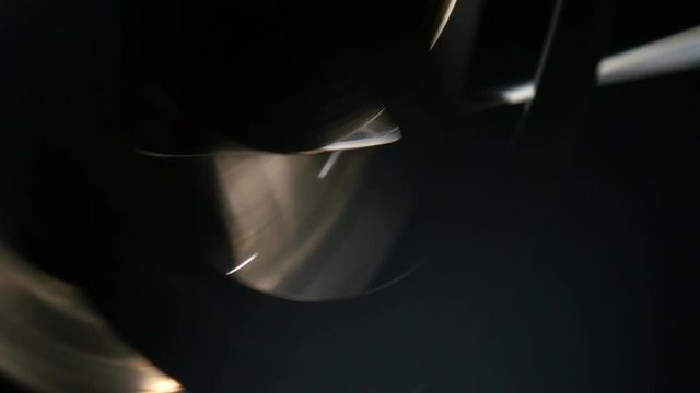 A retro film reels movement. Closeup.