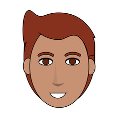 man face cartoon icon over white background. colorful design. vector illustration