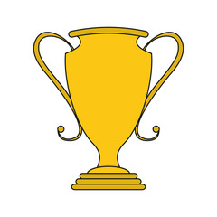 gold trophy icon over white background. colorful design. vector illustration