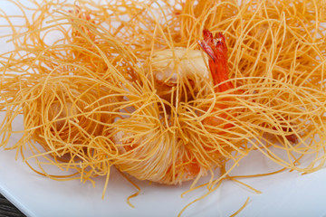 Shrimp wraped in noodle