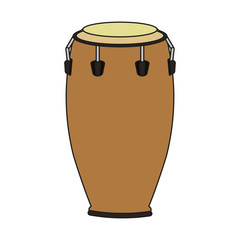 conga drum instrument icon over white background. colorful design. vector illustration