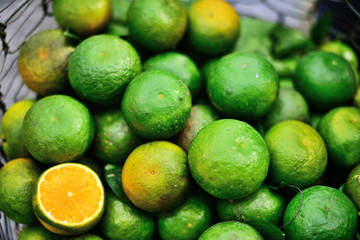 Fresh limes texture background