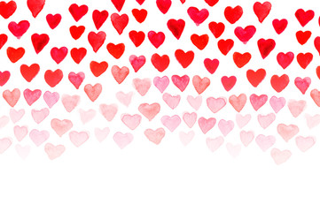 Valentine's Day watercolor hand painting red heart