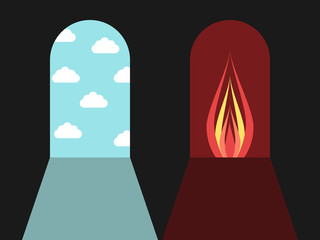 Hell and heaven doors