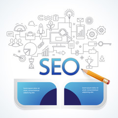 Fototapeta premium Analytics search information and website SEO optimization