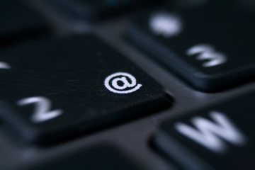 At sign in focus on keyboard