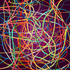 Vector background with moving colorful lines. Bright background of curves lines with a lot of colors. 
