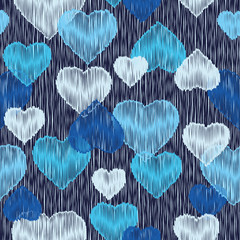 Seamless vector background with decorative hearts. Valentine's day. Print. Cloth design, wallpaper.