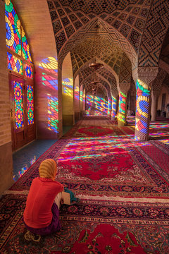 Nasir Al-Mulk Mosque in Shiraz, Iran