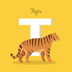 Animals Alphabet. Letter - T