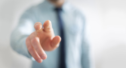 Businessman pointing his finger