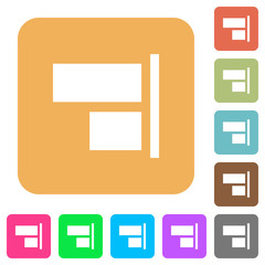 Align to right rounded square flat icons