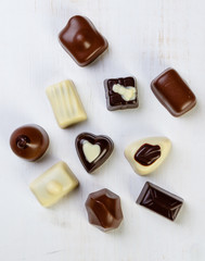 variety chocolate pralines