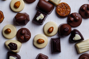variety chocolate pralines