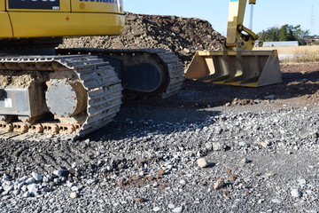 工事現場の建設機械