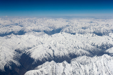 View from plane on Southern Alps, New Zealand