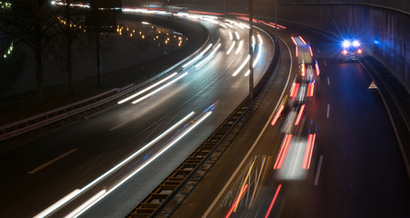 Fototapeta na wymiar Breakdown on the highway at night