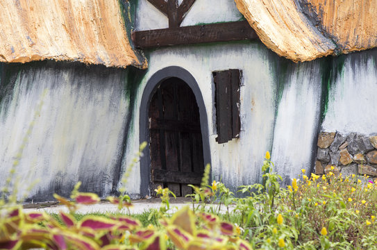 Close up of a demo of dwarf house