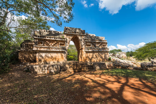 Ancient arch at Labna mayan ruins, Yucatan, Mexico