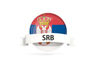 Fototapeta premium Flag of serbia with banner