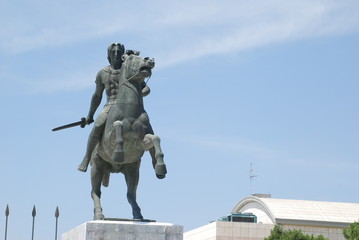 Grecja, Thessaloniki, Pomnik Aleksandra Macedonskiego. - obrazy, fototapety, plakaty