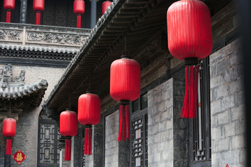 Red Lanterns in Qiao's Family Compound, Pingyao, China