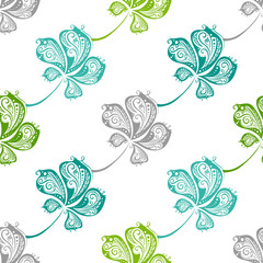 Seamless pattern of chestnut leaves.