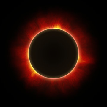 Total eclipse of the sun with corona