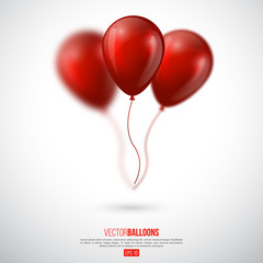 Realistic 3D glossy ballons with blur effect.