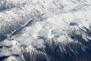Obraz premium View from plane on Southern Alps, New Zealand