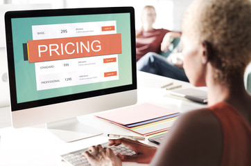 Obraz na płótnie Canvas Marketing Pricing Price Promotion Value Concept