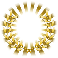 Lauriers or sur fond blanc 