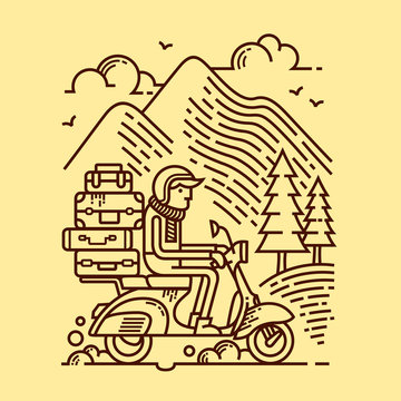 Scooter Adventure Vector Illustration