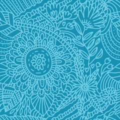 Vintage floral doodle seamless pattern. Seamless pattern can be used for wallpapers, pattern fills, web page backgrounds, surface textures. Cute seamless floral background