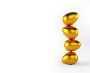 background of golden eggs for sale. 3d render